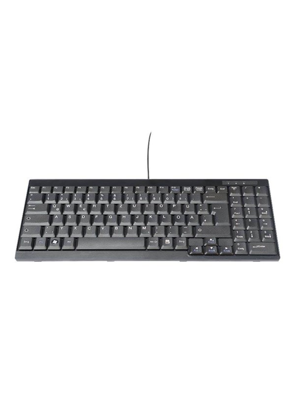 DIGITUS DS-72000GE - keyboard - German - black - Tastatur - Tysk - Svart