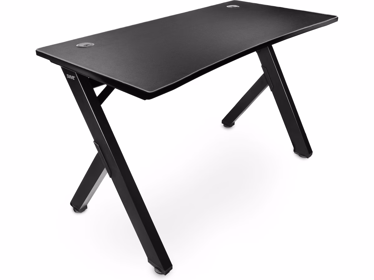 Svive Cygnus Gaming Desk matt sort med grå sømmer