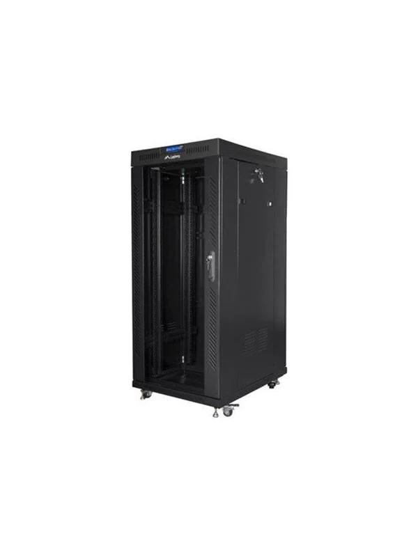Lanberg FF01 series - rack - 800 x 1200 flat pack with glass door LCD - 27U