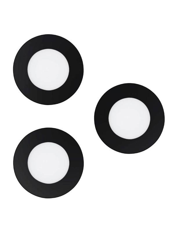 EGLO FUEVA-Z INNEBYGD. SETT Ø85 CCT/RGB 3X390LM 2700-6500K IP44 SVART