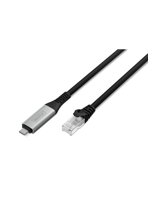DIGITUS USB-C 3.2 Gen1 to RJ45 Adapter - 3m - Svart - 3m