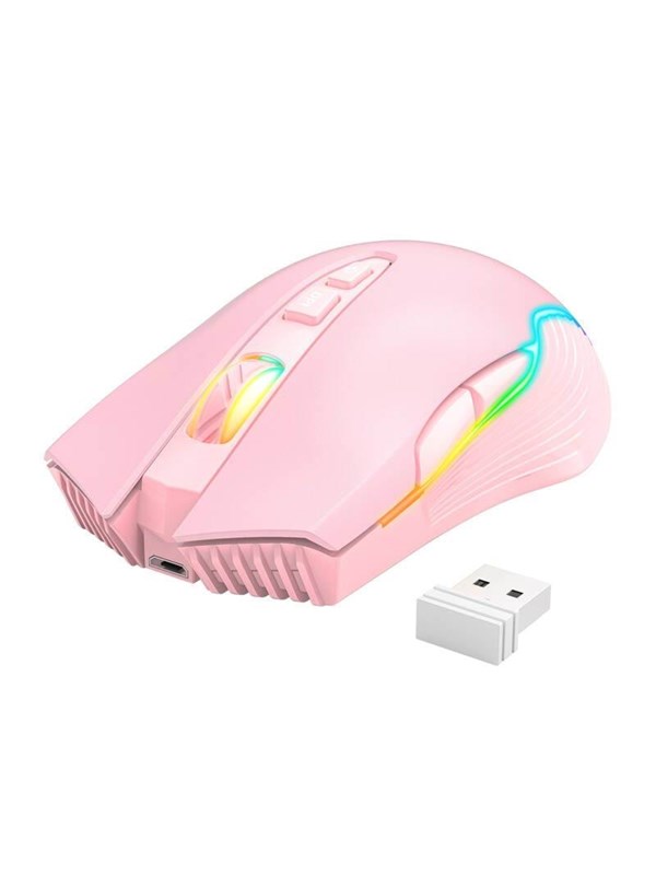 ONIKUMA CW905 Wireless - Gaming mus - Optisk - 7 - Rosa med RGB