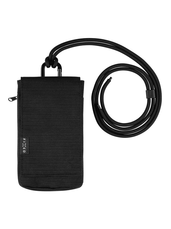 FIXED Shoulder Bag with Pocket for Phones up to 7" Black