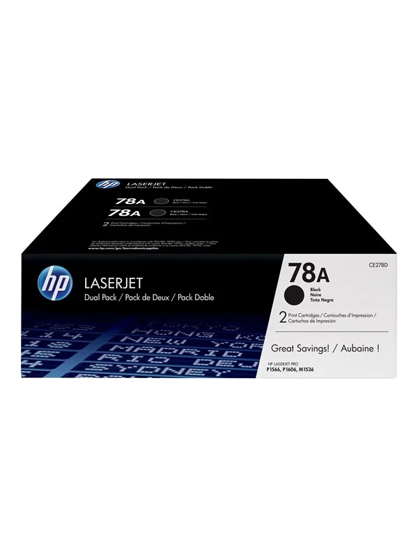 HP 78AD / CE278AD 2-Pack Black Toner - Laser toner Svart