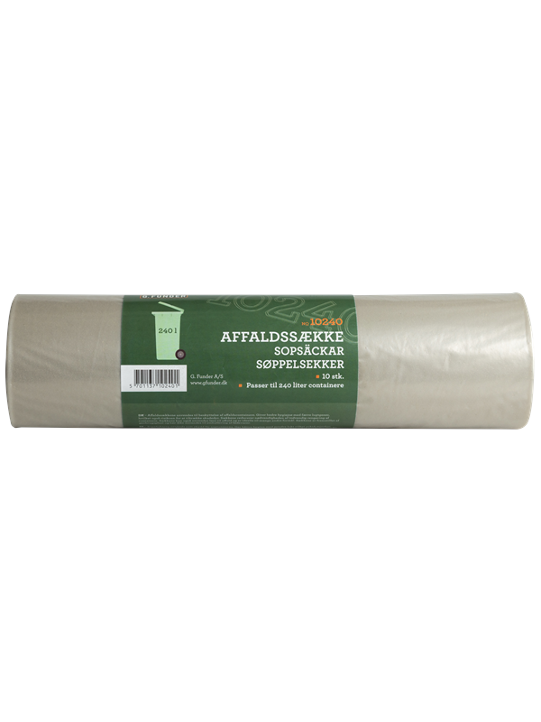 G.Funder Container garbage bags for 240 liter container clear plastic 10 bags per roll - standard quality