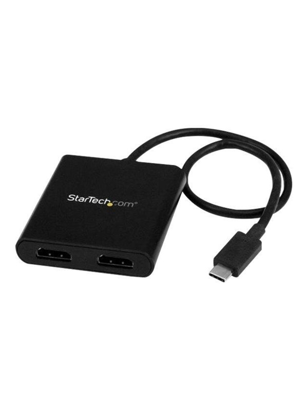 StarTech.com 2-Port USB-C to HDMI MST Hub - 4K Dual Monitor Splitter - external video adapter - black