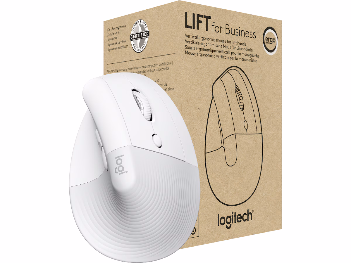 Logitech Lift Vertikal Business mus (off-white)