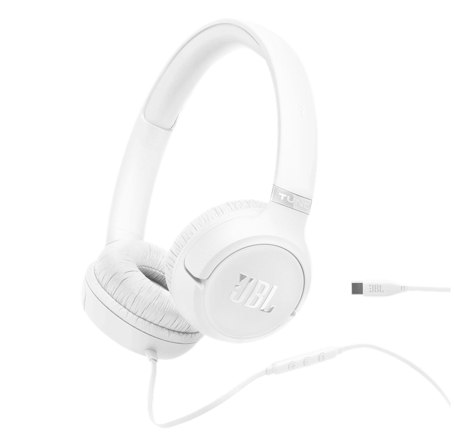 JBL Tune 530C Wired USB-C On-ear Headphones White