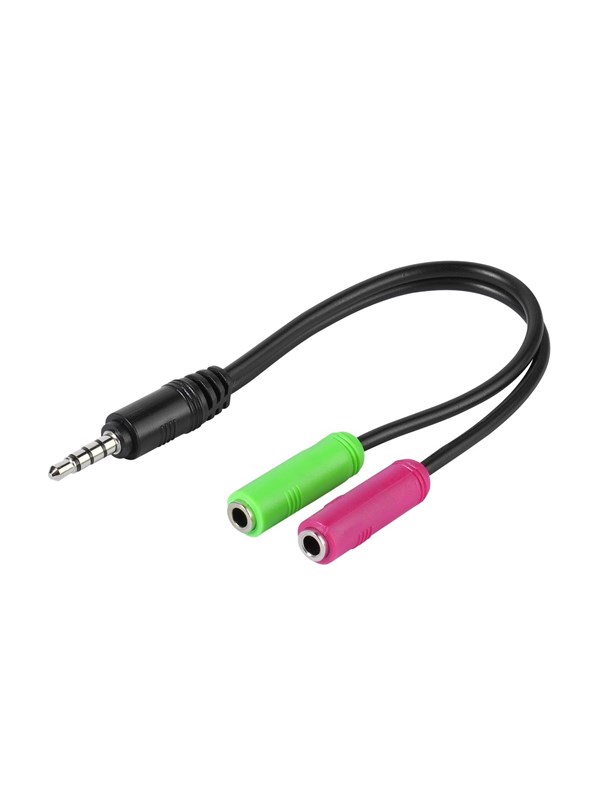 Vivanco 1×4 pin plug - 2x 3.5mm 3pin socket 0.1m