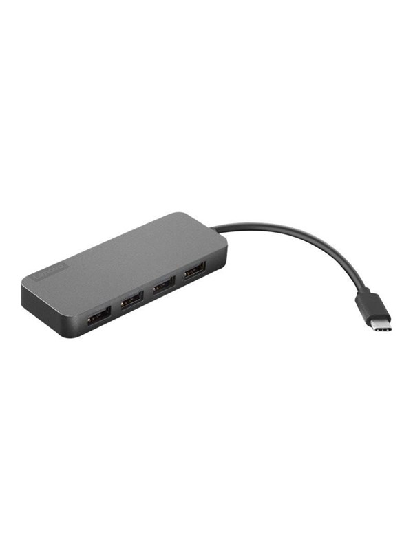Lenovo USB-C to 4 Port USB-A Hub - hub - 4 ports USB-hub - 4 porter - Grå