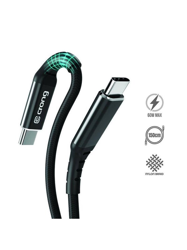 CRONG Armor Link - 100W PD 5A USB-C to USB-C Cable 200cm (Black)