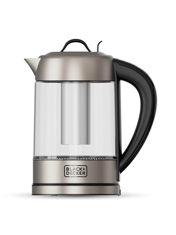 Black &amp; Decker Vannkoker Kettle Glass Tea Filter 1.7L - Sølv - 2400 W