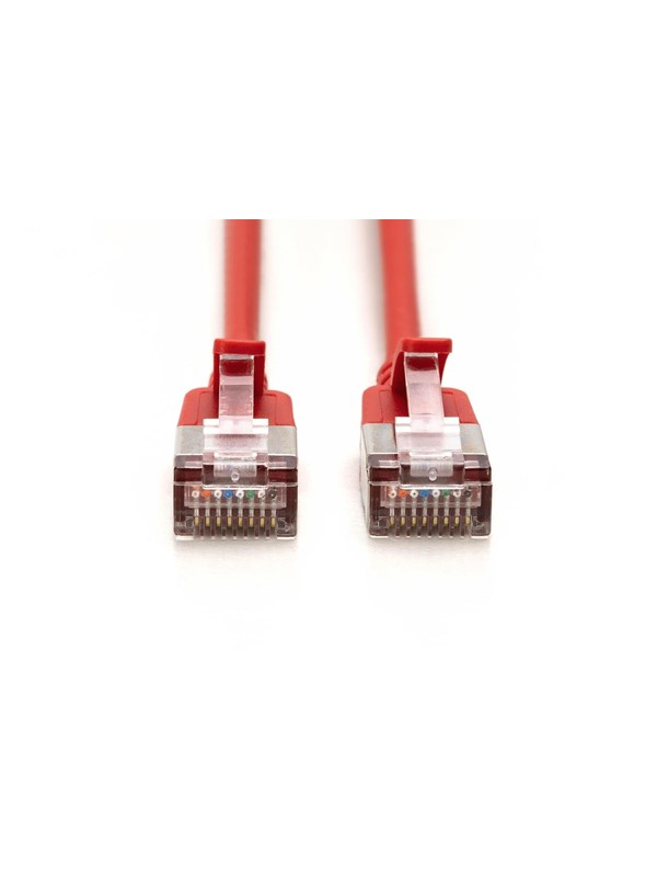 DIGITUS CAT 6A F-FTP Slim Patch Cord - 0.5m - Rød - 0.5 meter