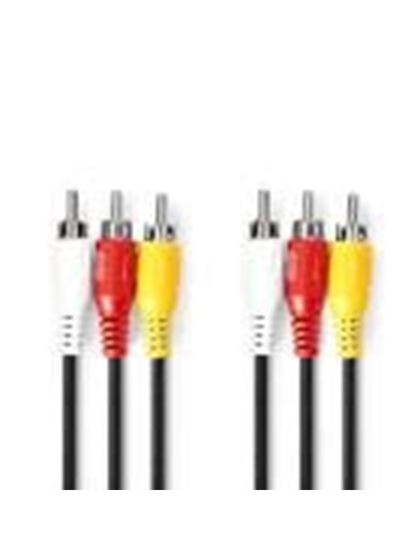 Nedis Composite Video Cable | Nickel Plated | 480p | 1.50 m | Round | PVC | Black