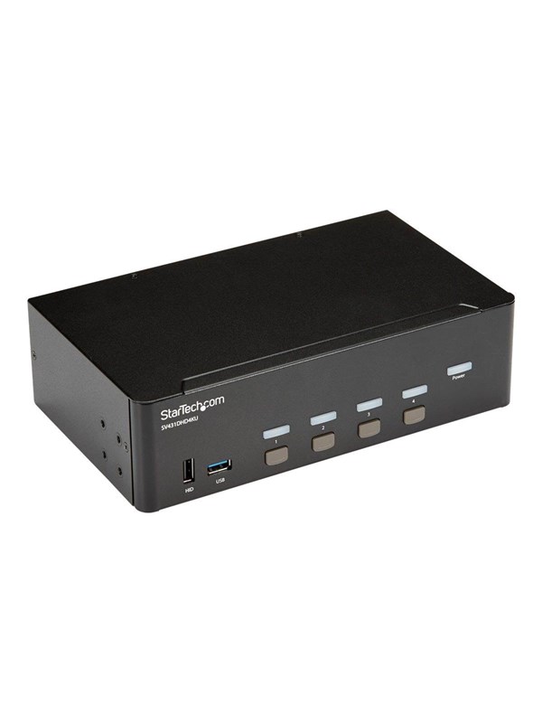 StarTech.com 4 Port HDMI KVM Switch - 4K 30Hz - Dual Display - KVM / audio / USB switch - 4 ports - rack-mountable