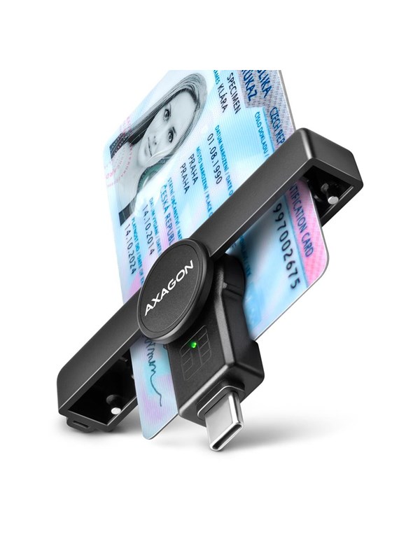 AXAGON USB-C Smart Card  /ID Card PocketReader