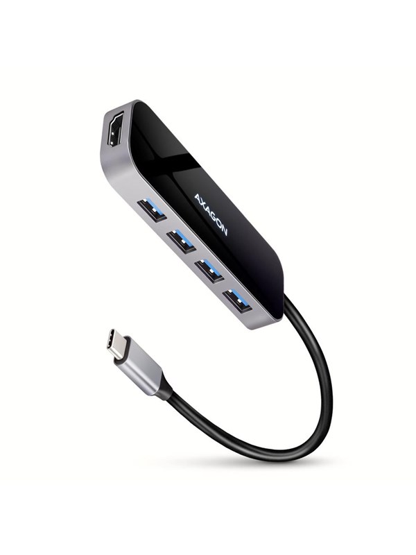 AXAGON SuperSpeed USB-C Hub USB-hub - USB 3.2 - 6 porter - Svart