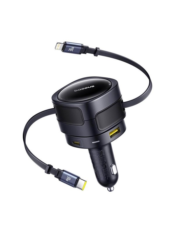 Baseus Enjoyment Max Car Charger 90W USB-C Lightning USB-A USB-C Ports - Black