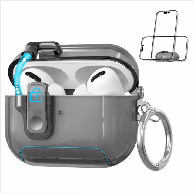TPU Beskyttelsesetui kompatibelt med Apple AirPods 4 - Støtsikker, Full Kroppsbeskyttelse og Stativfunksjon