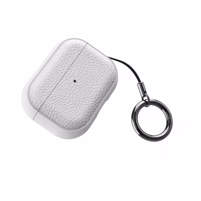 TPU-beskyttelsesetui med lærimitasjon kompatibelt med AirPods 3. generasjon - Støtsikker og ripebestandig Hvit