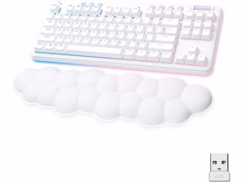 Logitech G715 Trådløst Gamingtastatur TKL Linear (off white)