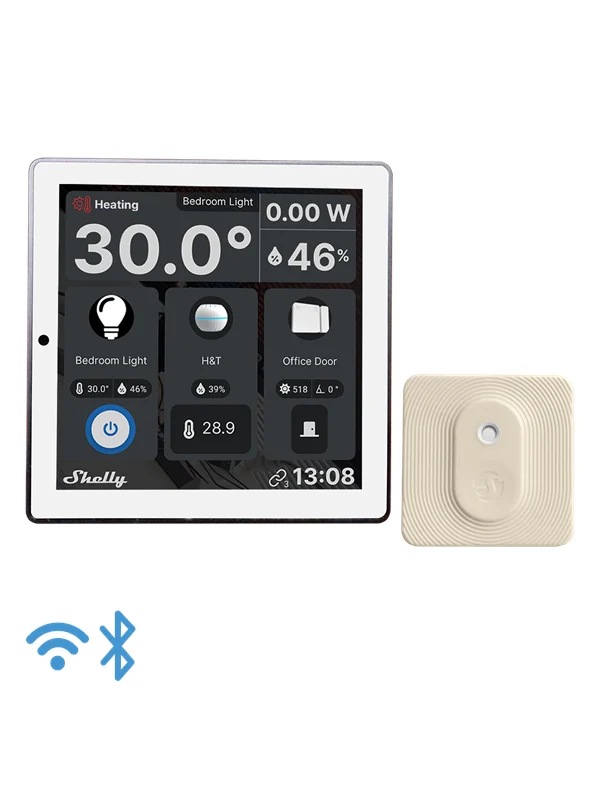 Shelly Wall Display White + BLU H&amp;T Ivory - WiFi berøringsskjerm