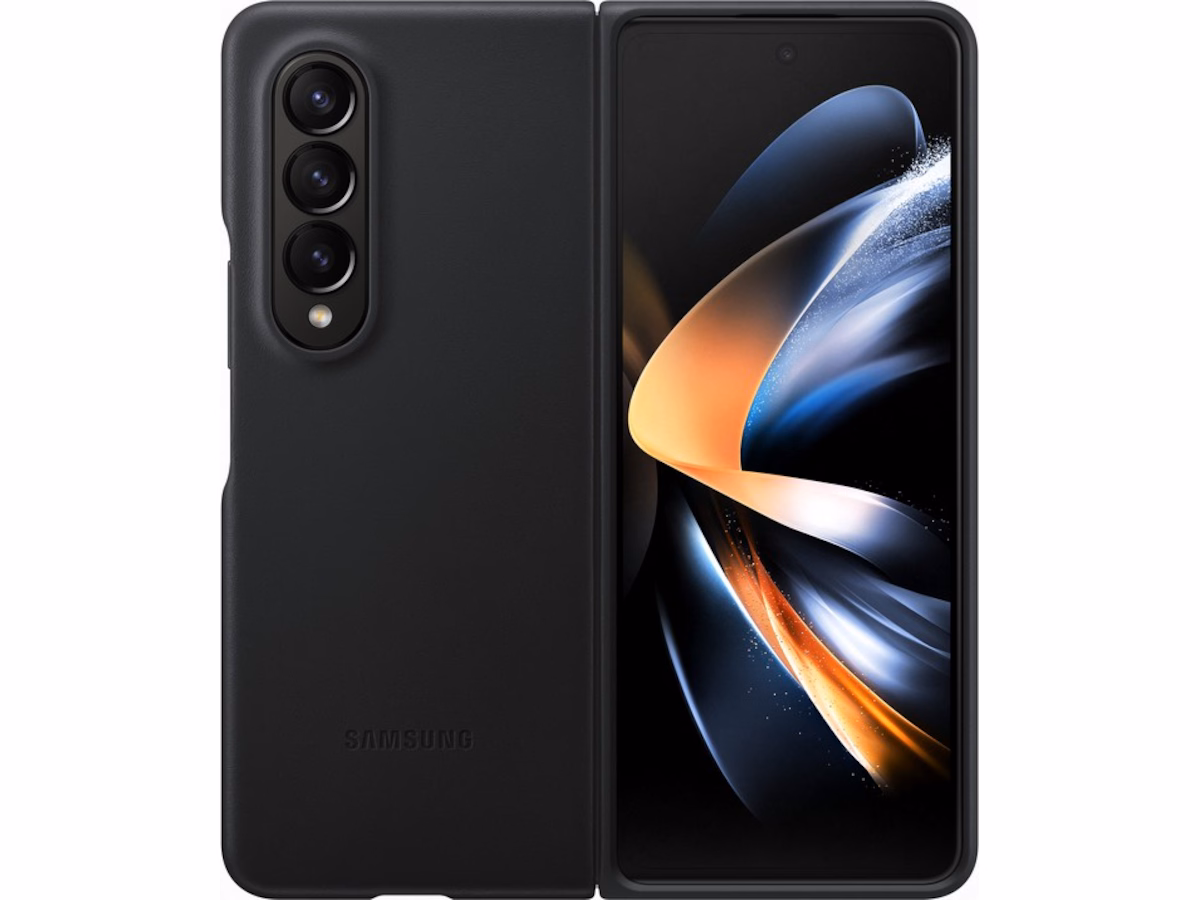 Samsung Galaxy Z Fold4 Leather Deksel (sort)