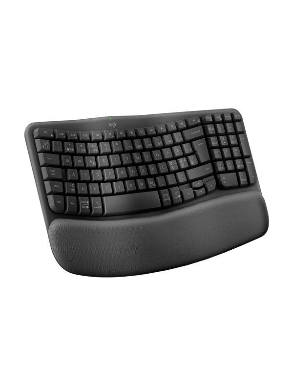 Logitech Wave Keys for Business - Graphite - ND - Ergonomisk tastatur - Nordisk - Svart