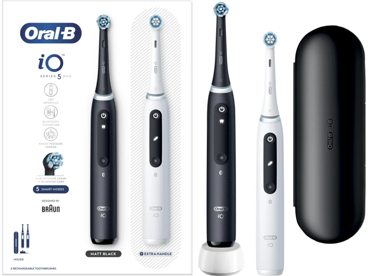 Oral-B iO 5 Elektriske Tannbørster (svart og hvit)