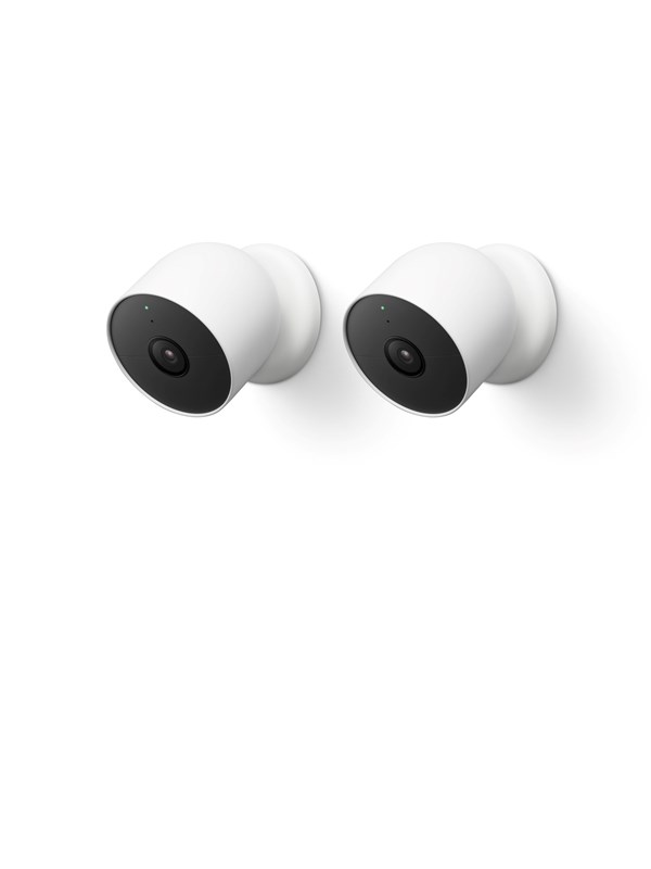 Google Nest Cam - Utendørs/innendørs kamera, batteri, 2-pakning