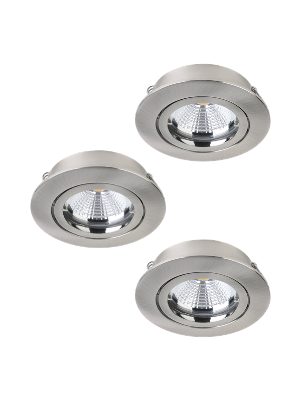 EGLO TEDO 1 built-in spotlight 3-pack brushed steel