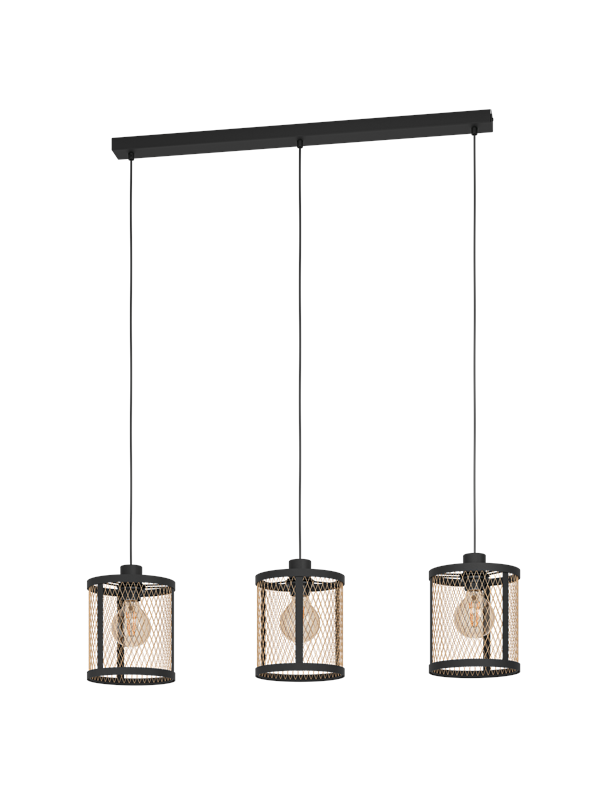 EGLO DELLOW long table pendant black/brass