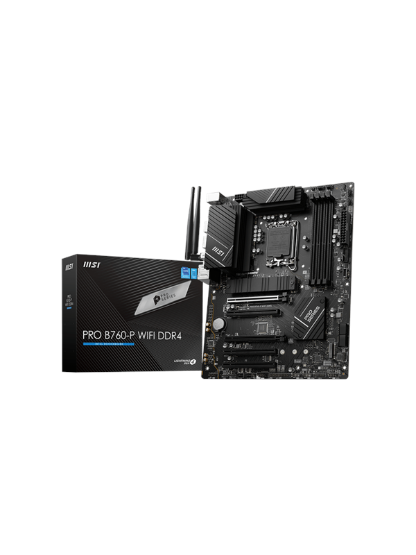 MSI PRO B760-P WIFI DDR4 Hovedkort - Intel B760 - Intel LGA1700 socket - DDR4 RAM - ATX