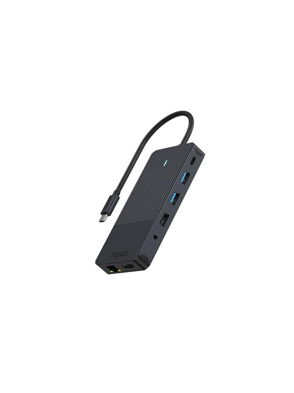 RAPOO Multiport USB-C UCM-2006 12-i-1 USB-C-Adapter USB-hub - 12 porter - Svart