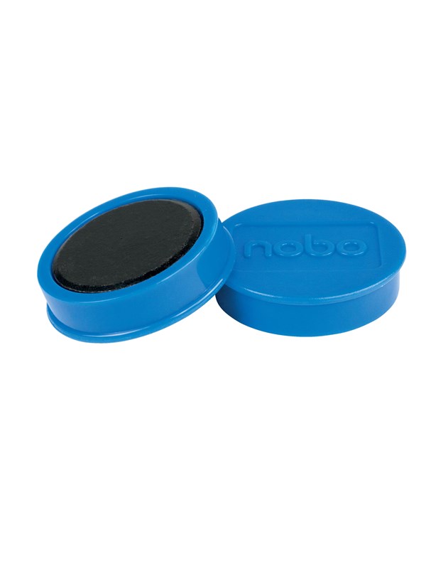 Nobo  Whiteboard magneter 38 mm, styrke 2,5 kg, pakke med 10 stk. Blå