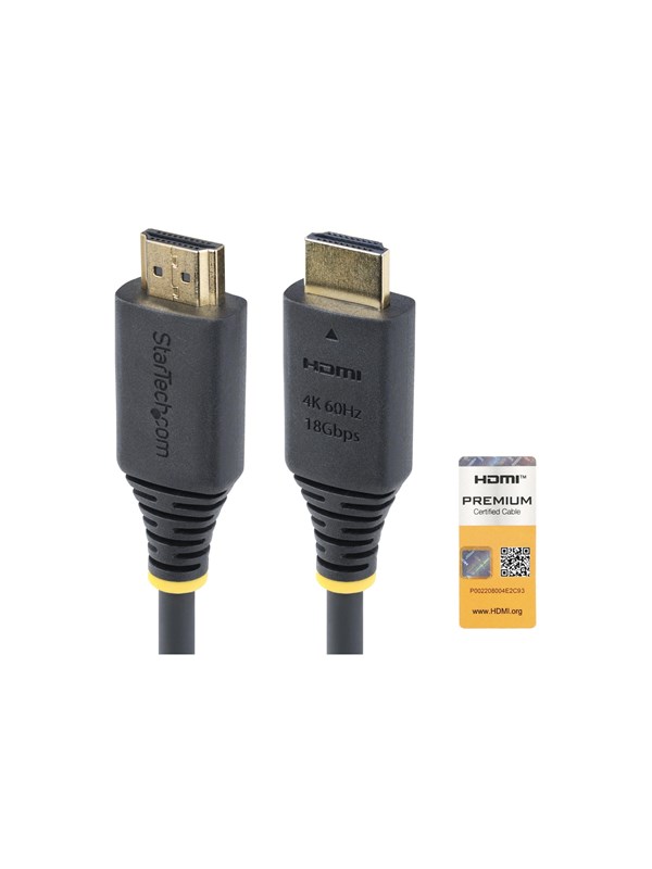 StarTech.com 1m (3.3ft) Premium Certified High Speed HDMI Cable 4K60Hz - HDMI cable with Ethernet - 1 m