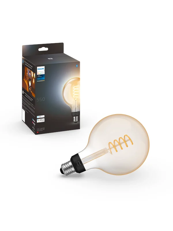 Philips Hue White Ambiance Filament G125 E27 Stor Globe - 1-pakning