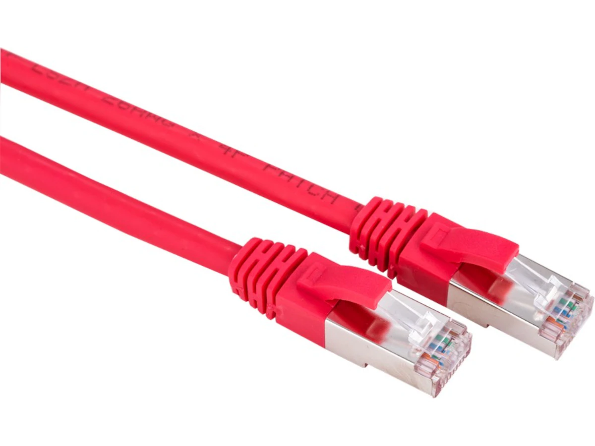 Nettverkskabel Cat6a rød 1m