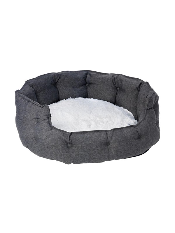 Dogman Pet Bed Classy Memory Foam Oval Grey XL 84x80x34cm