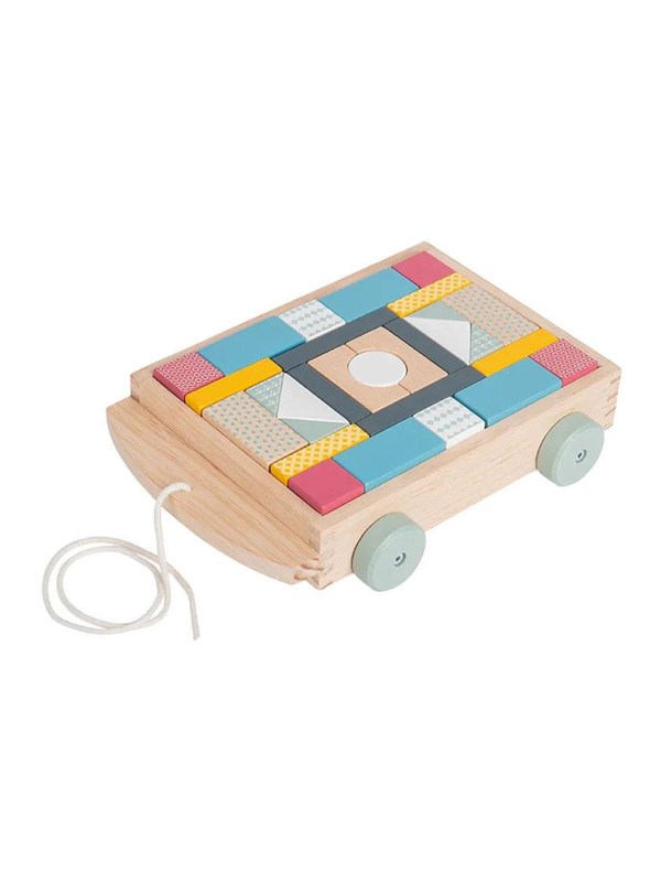 Bigjigs Wooden Block Wagon - 29 pcs.