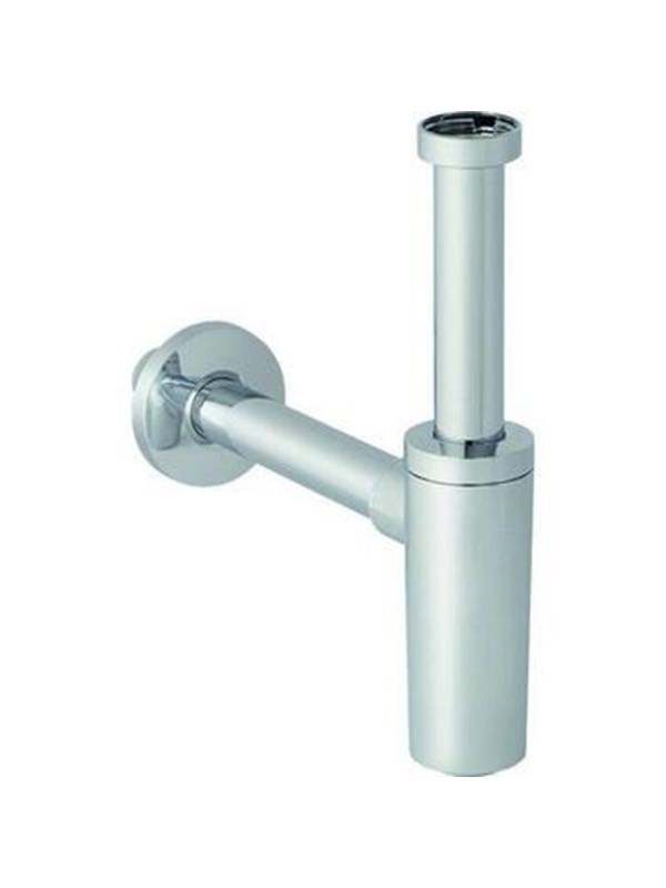 Geberit dip tube trap for washbasin horizontal outlet: d40mm g1 1/4 bright chrome-plated