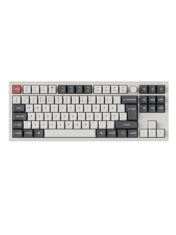 Keychron Q3 Ultra 80% 8K Wireless Tri-Mode - POM Red - Gamingtastatur - Uten numpad - Nordisk - Hvit