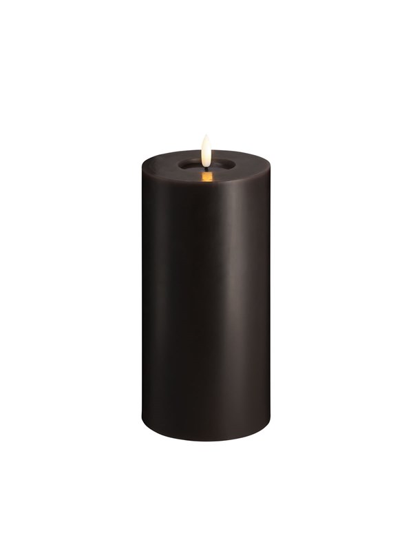 Moods &amp; More LED pillar candle - Melted Charcoal - 99x200 mm