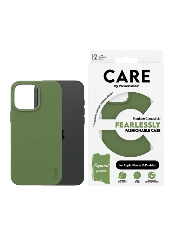 CARE by PanzerGlass Case Fashion Green MagSafe iPhone 16 Pro Max