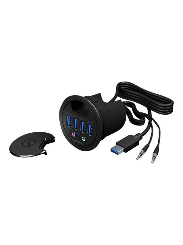 ICY BOX 4 Port HUB - USB 3.0 USB-hub - USB 3.0 - 4 porter - Svart