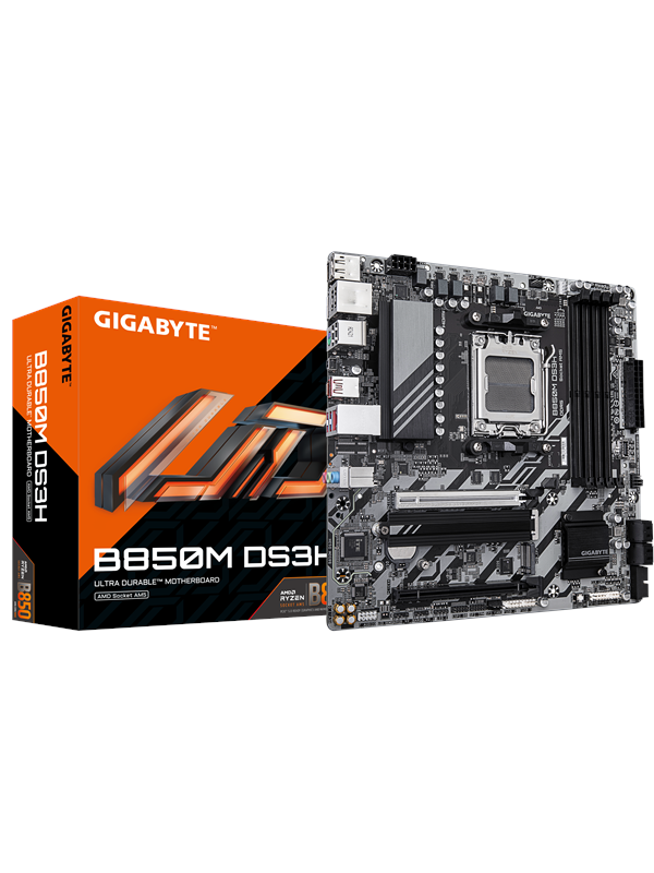 GIGABYTE B850M DS3H Hovedkort - AMD B850 - AMD AM5 socket - DDR5 RAM - Micro-ATX