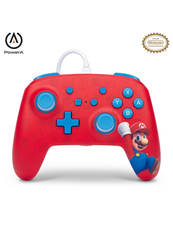 PowerA Enhanced Wired Controller for Nintendo Switch - Woo-hoo! Mario - Wired Controller - Nintendo Switch