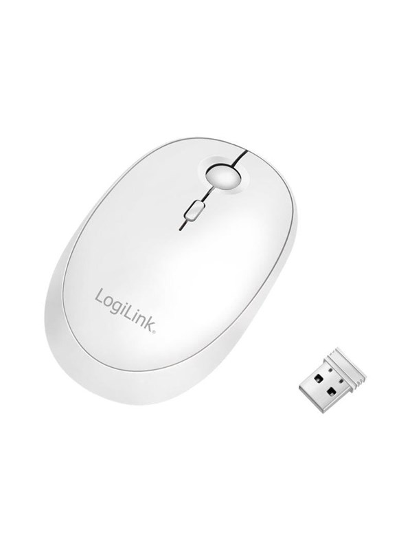 LogiLink Wireless &amp; Bluetooth dual mouse 2.4 GHz 800/1200/1600 dpi white - Mus - Optisk - Hvit