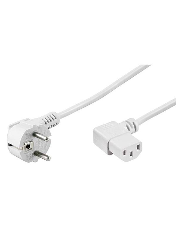 Pro Power cable C13 2x90° - Hvit - 3m