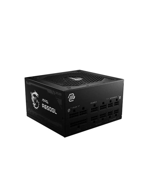 MSI MAG A650GL Strømforsyning (PSU) - 650 Watt - 120 mm - ATX 3.0 - 80 Plus Gold sertifisert
